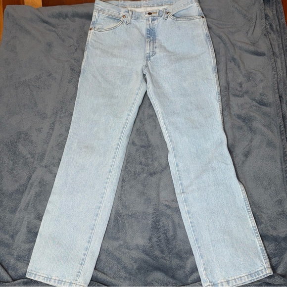 Wrangler Jeans Men 34 X 32 A002 - 4020 Light Denim Whitewash Cowboy Rodeo Style - Picture 5 of 12
